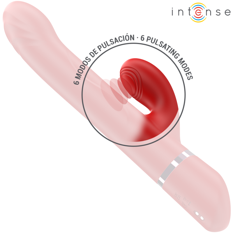 INTENSE Lele — vibrador multifunción rotatorio y oscilante rojo