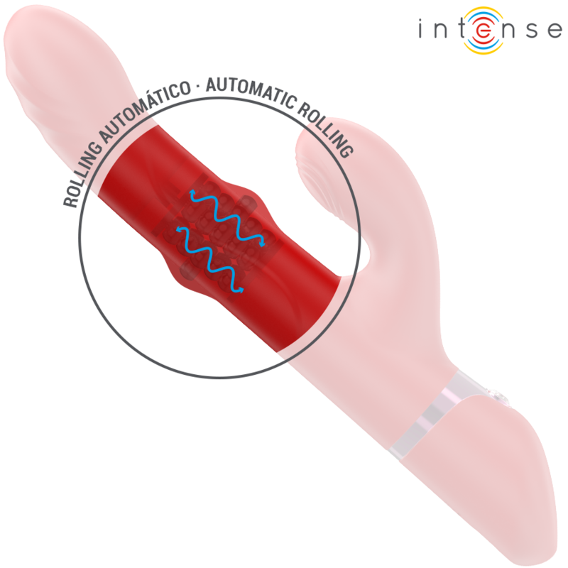 INTENSE Lele — vibrador multifunción rotatorio y oscilante rojo