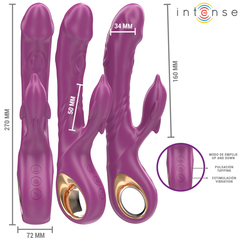 INTENSE - Halle vibrador multifunción con lengua estimuladora morado