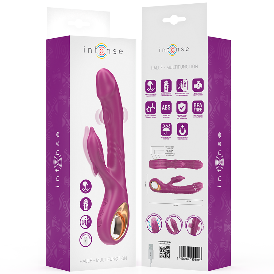 INTENSE - Halle vibrador multifunción con lengua estimuladora morado