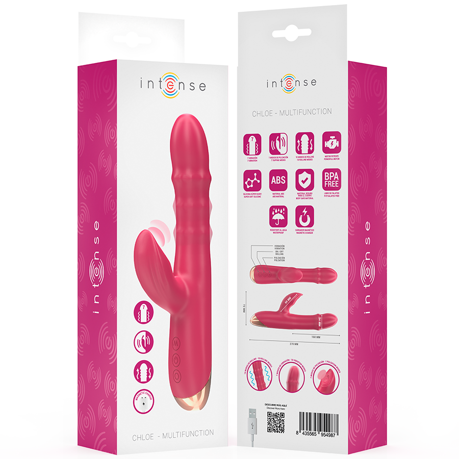 INTENSE Chloe — vibrador multifunción 3 en 1 rojo
