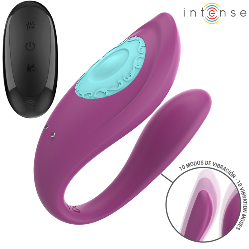 INTENSE - Annie estimulador & vibrador forma de U morado con control remoto