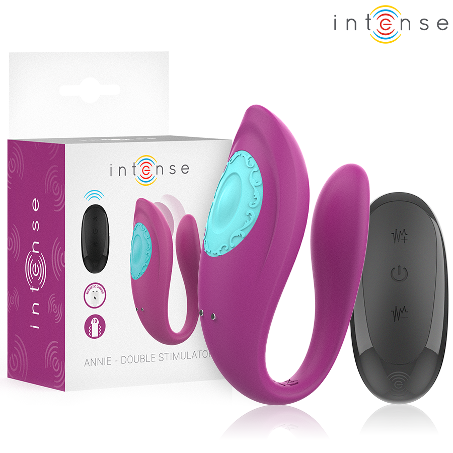 INTENSE - Annie estimulador & vibrador forma de U morado con control remoto