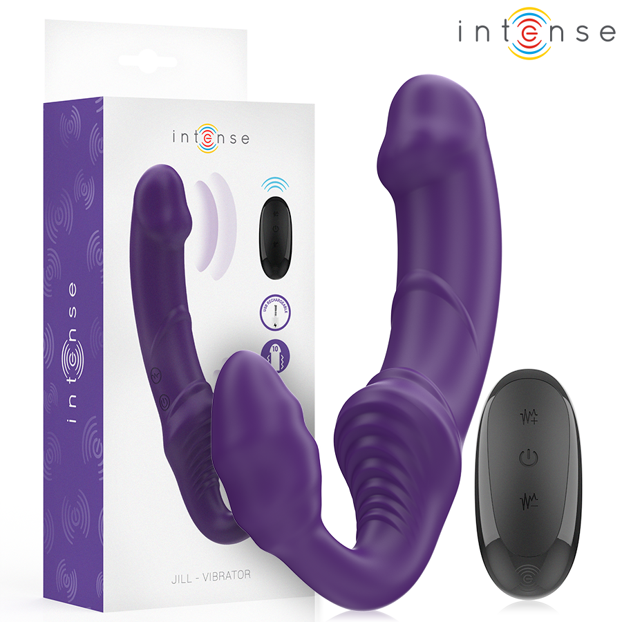 INTENSE - Jill vibrador doble 20 cm violeta con control remoto