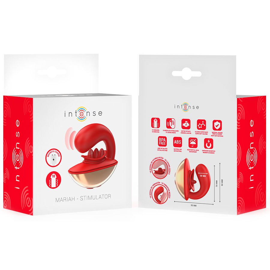 INTENSE - Mariah vibrador & estimulador en forma de U rojo