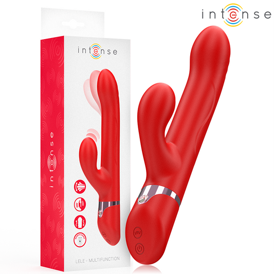 INTENSE Lele — vibrador multifunción rotatorio y oscilante rojo