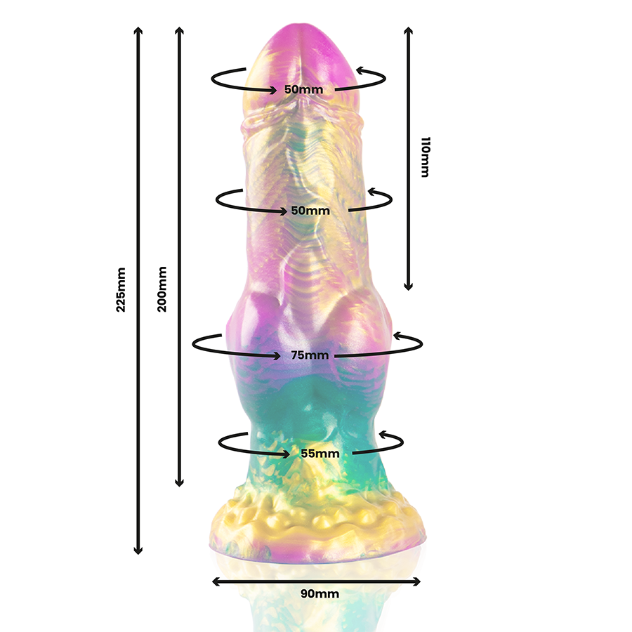 EPIC Iris — dildo con testículos Arcoíris de Placer