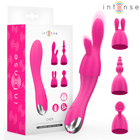 INTENSE Cher — vibrador con cabezales intercambiables (20 patrones)