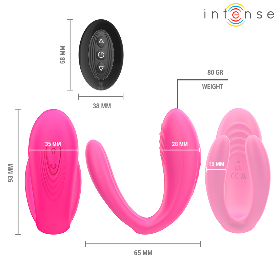 INTENSE Julia — vibrador y estimulador de pinzas con control remoto
