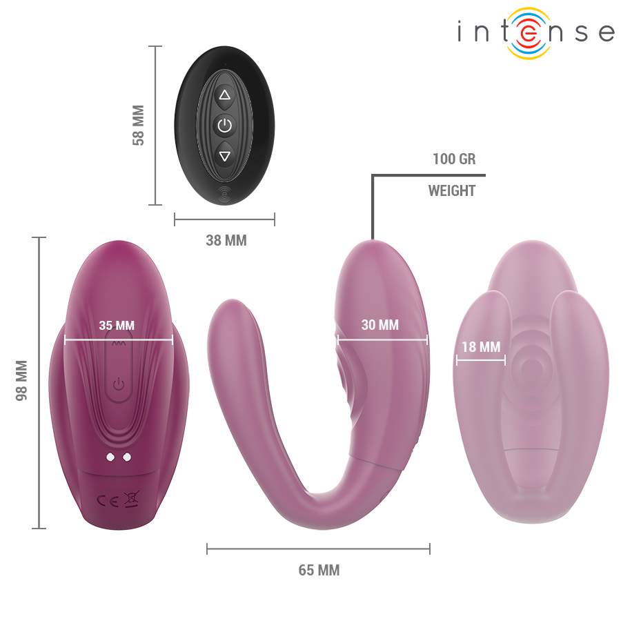 INTENSE Sandra — vibrador y estimulador de pinzas con función de golpeteo y control remoto