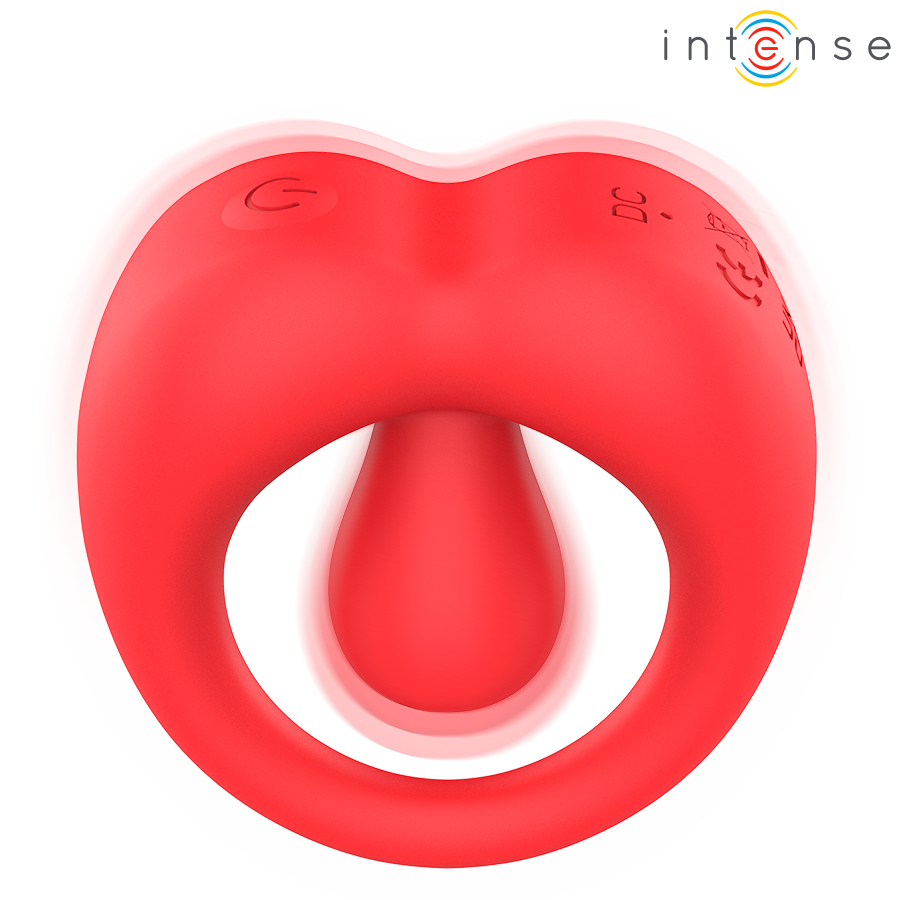 INTENSE - Russell Anillo Vibrador con Estimulación de Clítoris Rojo