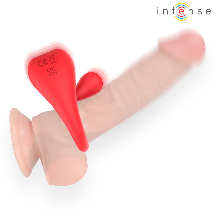 INTENSE - Russell Anillo Vibrador con Estimulación de Clítoris Rojo