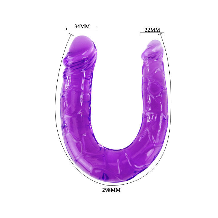 BAILE - dildo doble en gelatina flexible lila