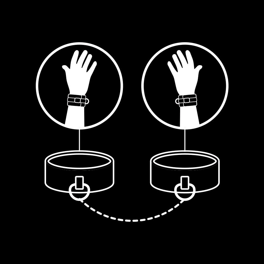 FETISH SUBMISSIVE - Esposas cuero vegano con forro de neopreno