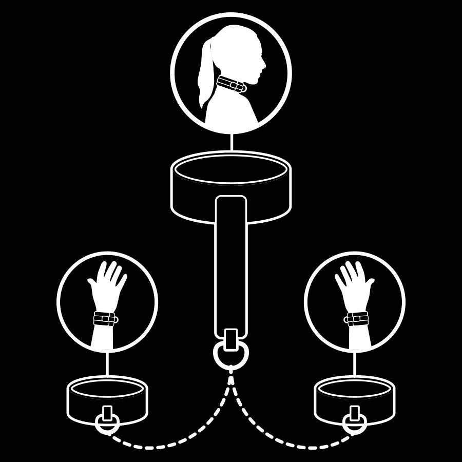 FETISH SUBMISSIVE - Collar y esposas cuero vegano con forro de neoprene 1