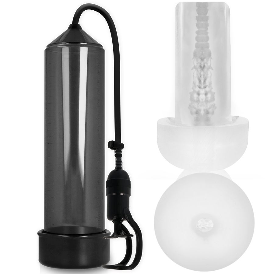 PUMP ADDICTED - Bomba erección rx5 black con estimulador masculino