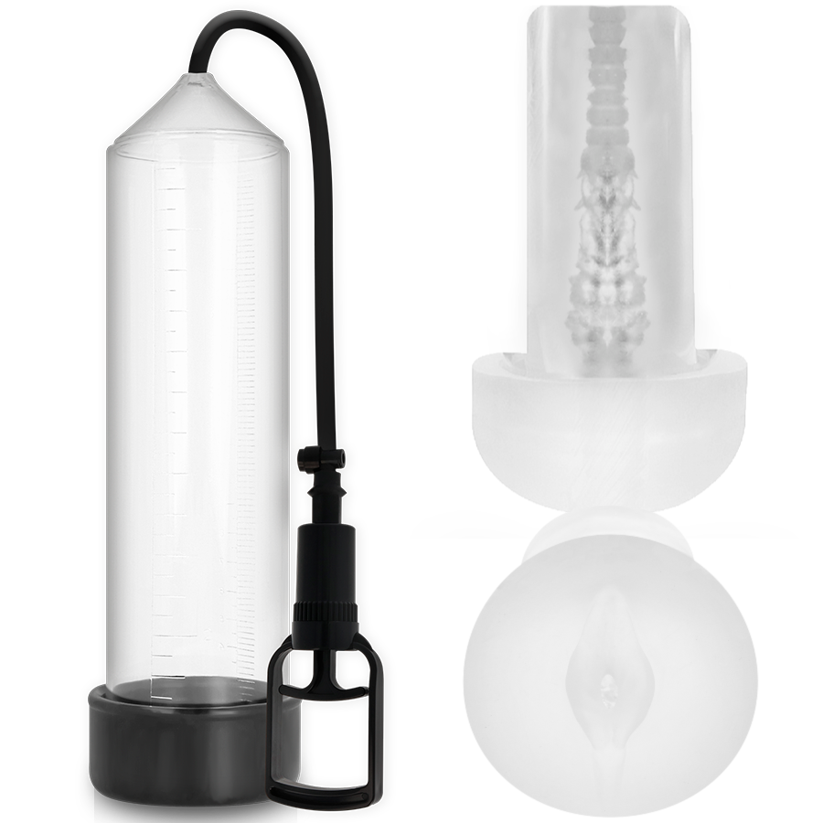 PUMP ADDICTED - Bomba erección rx7 transparente con estimulador