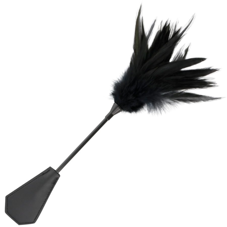 DARKNESS — Fusta con pluma negro 48 cm