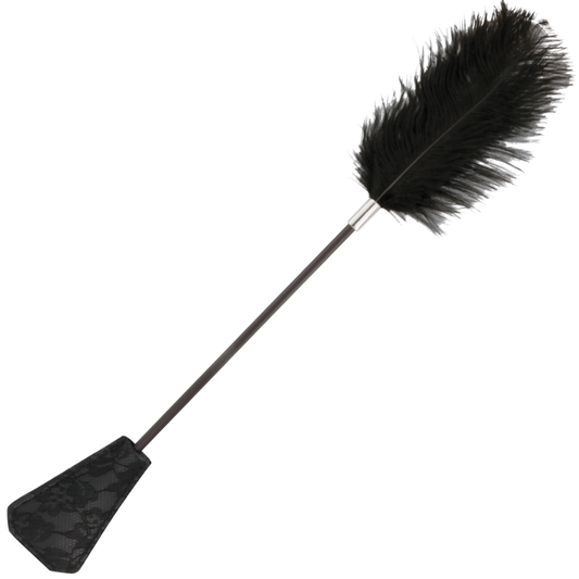DARKNESS — Fusta con pluma Love negro 56 cm