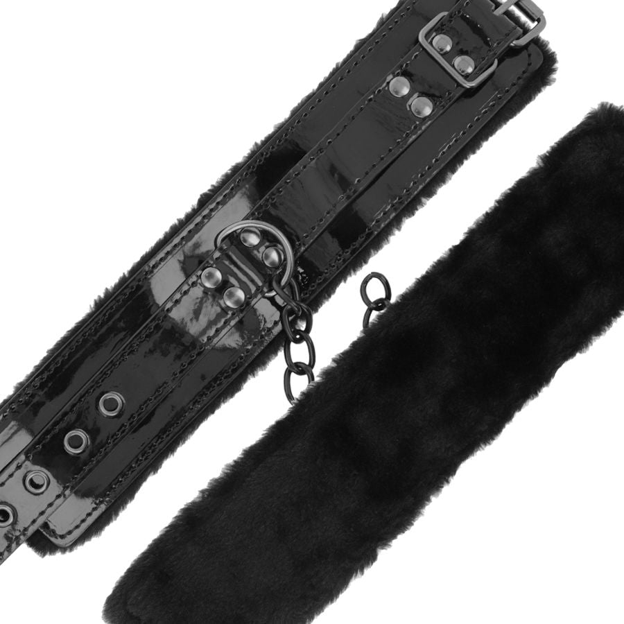DARKNESS - Esposas cuero ajustables manos negro con candado