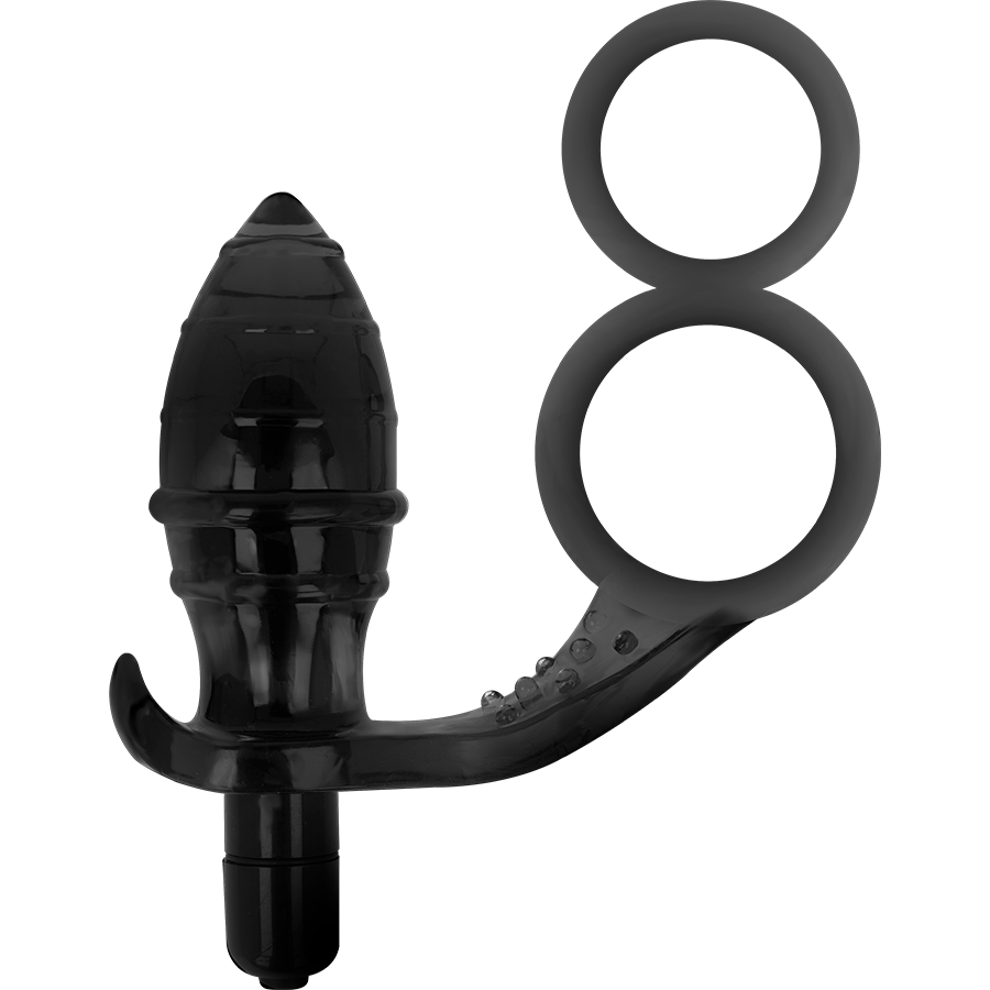 ADDICTED TOYS - PLUG ANAL CON ANILLO DOBLE NEGRO