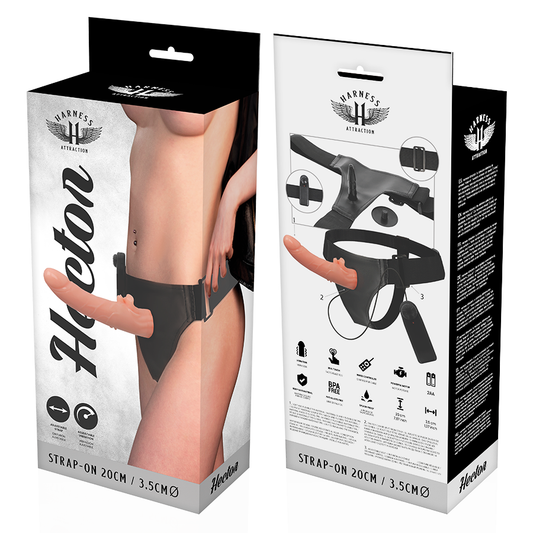 HARNESS ATTRACTION - Arnés Vibrador Hector 20 cm - O - 3.5 cm