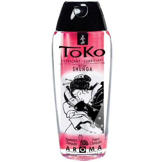 SHUNGA — Toko Aroma lubricante sabor fresas y champagne 165 ml