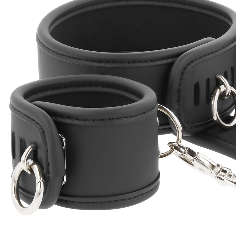 FETISH SUBMISSIVE - Collar y esposas cuero vegano con forro de neoprene 1