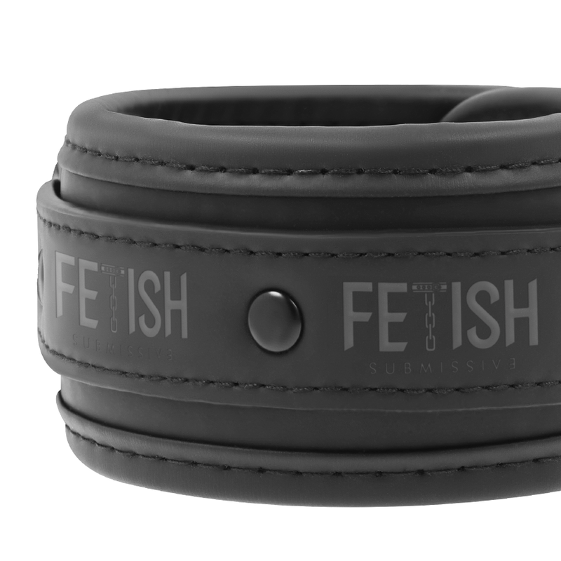 FETISH SUBMISSIVE — Collar y esposas cuero vegano con forro de neopreno